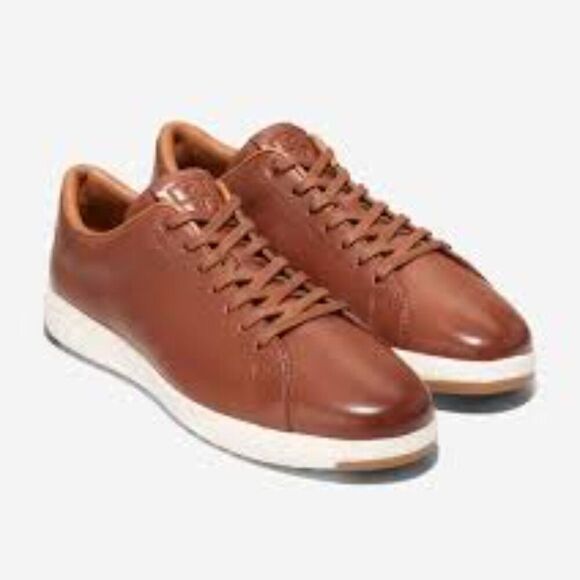 Cole Haan Grandpro Leather Sneakers in Woodbury Handstain Size 10W NEW - Picture 1 of 7